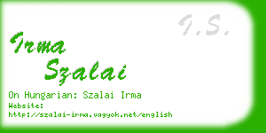 irma szalai business card